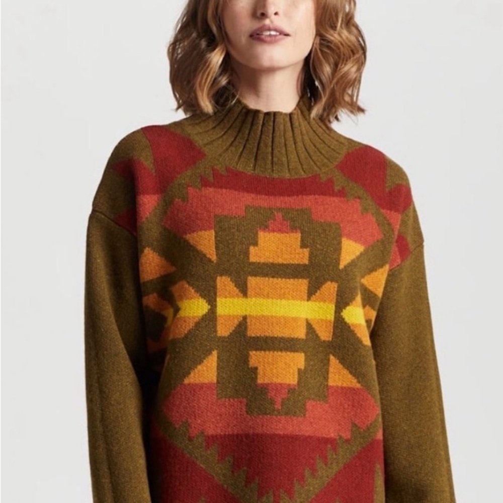 Pendleton Wool Geometric Patterned Sweater - image 1